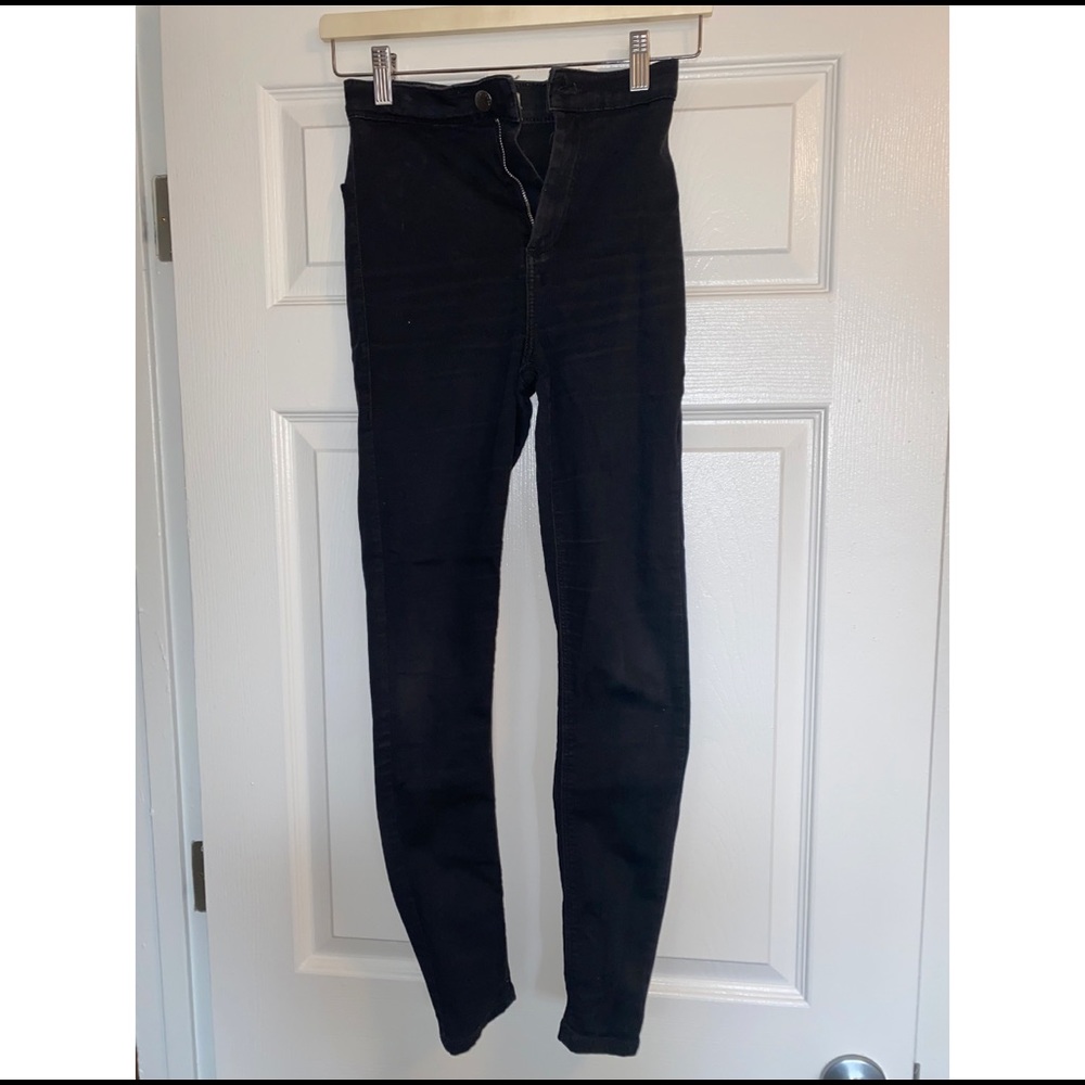 Topshop Moto Joni Black Skinny High Rise Jeans size 28